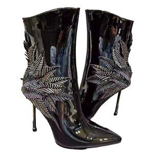 Azalea Wang Night Shift Stiletto Bootie Black Size 10